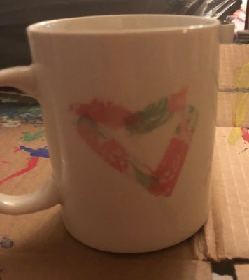 washi tape heart shaped mug